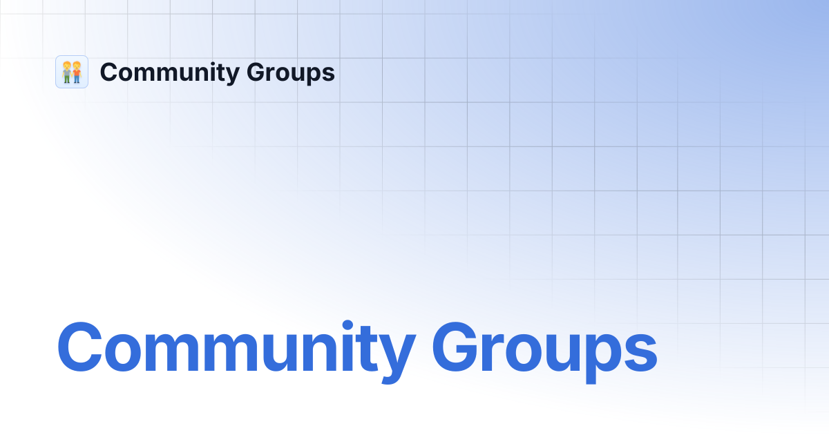 Community Groups